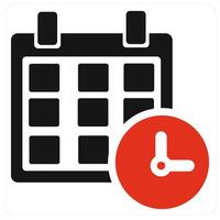 Meeting Schedule and appointment icon concept in red filled color vector