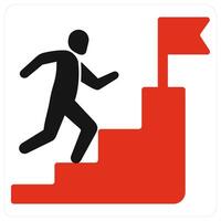 Steps and achievement icon concept in red filled color vector