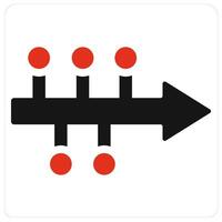 Timeline and project icon concept in red filled color vector