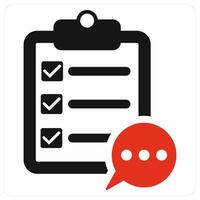 Summarize and portfolio icon concept in red filled color vector