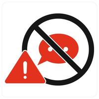 Don't Interrupt icon concept in red filled color vector
