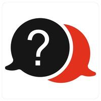 Query and help icon concept in red filled color vector
