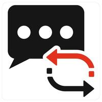 Refresh Message and communication icon concept in red filled color vector