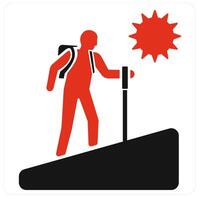 Adventure and travel icon concept in red filled color vector