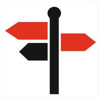 Direction and path icon concept in red filled color vector