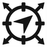 Navigation and pointer icon concept in red filled color vector