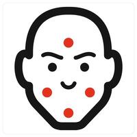 Dermatitis and allergic icon concept in red filled color vector