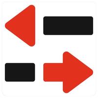 Arrows and direction icon concept in red filled color vector