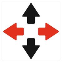 Move and direction icon concept in red filled color vector