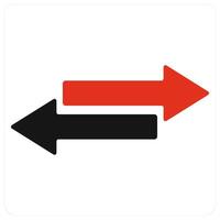 Swap and direction icon concept in red filled color vector