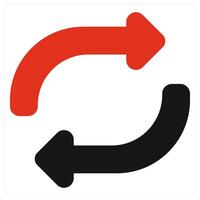 Replace and direction icon concept in red filled color vector