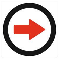 Direction and direction icon concept in red filled color vector
