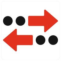 Motion and direction icon concept in red filled color vector