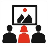 Visitors and members icon concept in red filled color vector