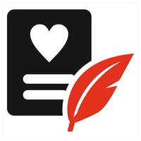 Poetry and art icon concept in red filled color vector