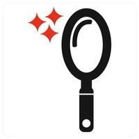 Mirror and make up icon concept in red filled color vector