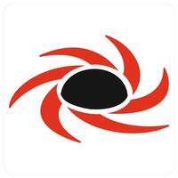 red hole and orbit icon concept in red filled color vector