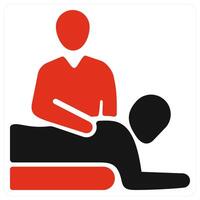 Massage and spa icon concept in red filled color vector