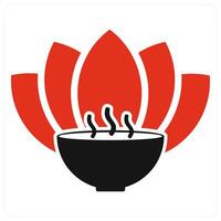 SPA andf flora icon concept in red filled color vector
