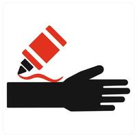 Cream and cosmetics icon concept in red filled color vector