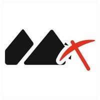 Mining and process icon concept in red filled color vector