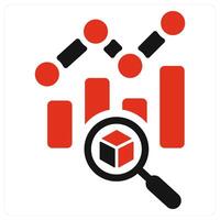 Data Analysis and analytics icon concept in red filled color vector
