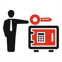 Proof Of Stake icon concept in red filled color vector