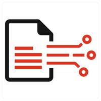 Smart Contract and agreement icon concept in red filled color vector