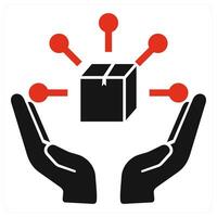 Brand develpoment and brand creation icon concept in red filled color vector