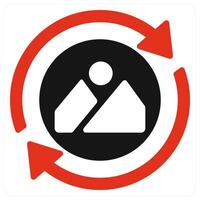 Rebranding and branding icon concept in red filled color vector