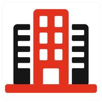 Building and architect icon concept in red filled color vector