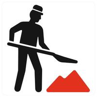 Construction and engineer icon concept in red filled color vector