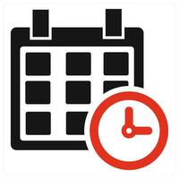 Schedule and appointment icon concept in red filled color vector