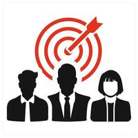 Business target and target icon concept in red filled color vector