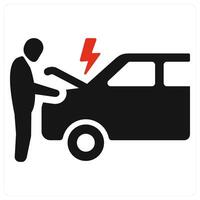 Vehicle breakdown and transport icon concept in red filled color vector