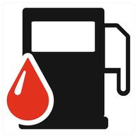 Gasoline and petrol icon concept in red filled color vector
