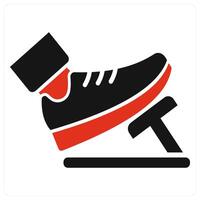 Accelerate and pedals icon concept in red filled color vector