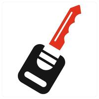 Car Key and bike icon concept in red filled color vector
