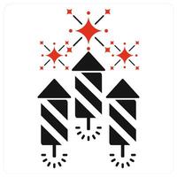 Firecrackers and celebrate icon concept in red filled color vector