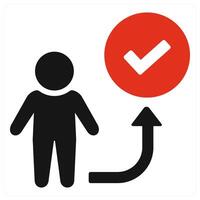 Right way and path icon concept in red filled color vector