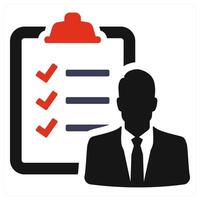 Checklist and approve icon concept in red filled color vector
