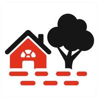 Flooding and flood icon concept in red filled color vector
