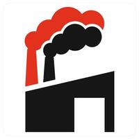 Air Pollution and environment icon concept in red filled color vector