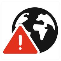Warning and alert icon concept in red filled color vector