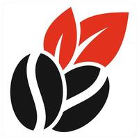 Coffee Beans and beans icon concept in red filled color vector