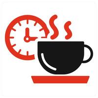 Coffee Break and coffee time icon concept in red filled color vector