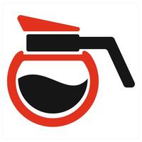 Coffee Pot and kettle icon concept in red filled color vector