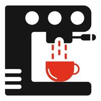 Coffee Machine icon in red filled color vector