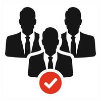 Team icon concept in red filled color vector