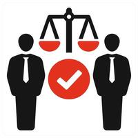 Human Rights and legal icon concept in red filled color vector